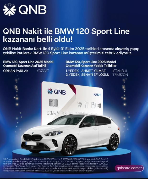 QNB Nakit BMW Çekiliş Sonucu