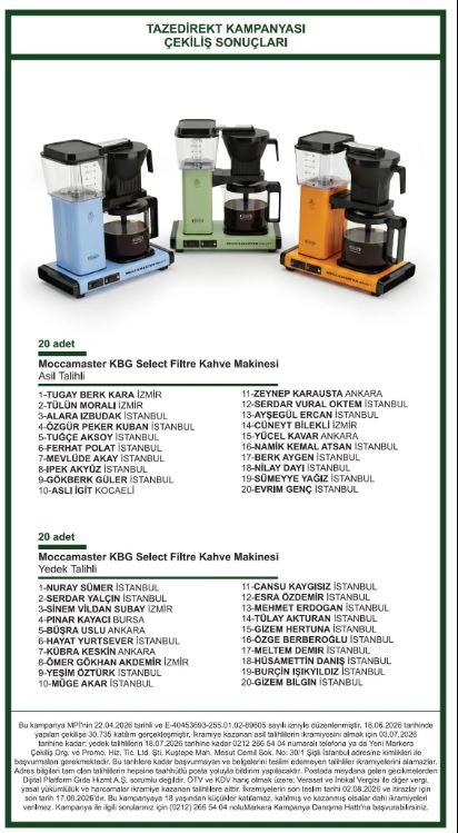 Taze Direkt Çekiliş sonuçları